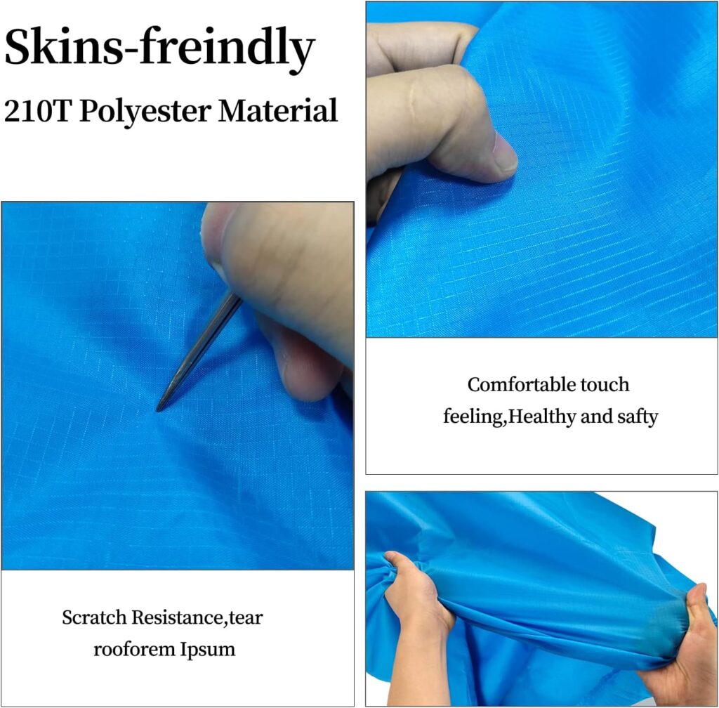 OUSPT Beach Blanket, Sand Free Picnic Outdoor Mat- 78.7x82.6 - Pocket Zippered Portable Waterproof Soft Fast Drying Oversize Blanket for 4-7 Persons Travel Camping Hiking (Blue)